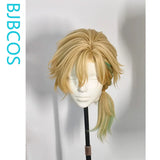 [Styled Wig]Aventurine Waveflair Cosplay Wig Game Honkai: Star Rail Men Light Yellow Short 36CM Hair Cosplayer Halloween Party