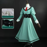 Sapphire Cosplay Costume Anime The Ribbon Hero Women Green Long Dress With Headwear Full Set Role Play Outfit Theme Party S-XL