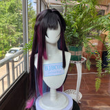 [Styled] Helektra Cosplay Wig Hysilens 96cm Black Purple Blue Mixed Wig Cosplay Heat Resistant Synthetic Wig for Halloween Costu