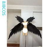 Versatile Cosplay Four Black Wings Anime Game Foldable Versatile Pearl Cotton Angel Wings Cosplay Halloween Carnival Party Prop