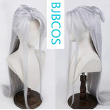[Styled Wig]Love of Light and Night, Qisi Li Silver White COS Wig, Ancient Style Hanfu, High ponytail Style, Full Headset