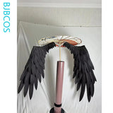 Xiao Wings Cosplay Game Genshin Impact Foldable Black Versatile Umbrella Pearl Cotton Demon Wings Cosplay Halloween Party Prop