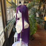 [Styled Wig]Yuri‌ Cosplay Wig Game Doki Doki Literature Club Women Purple Long Straight Hair Halloween Carnival Party Cosplay