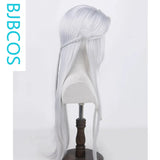 [Styled Wig]Qi Sili Little Fox Silver White COS False Light and Night Love Imitation Hand Hook Long Hair Headset