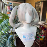 [Styled Wig]‌Jigokutani Sakura Cosplay Wig Game Anime Amakano 2 Women Gray Twin Tails Short Hair Cosplay Halloween Free Wig Cap