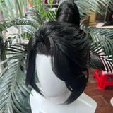 [Styled Wig]Heavenly God blesses the people Mu Qing Lace Front Wig Ancient Style Versatile Male Cosplay Halloween Style Wig Set