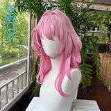 March 7th Cosplay Wig Honkai Star Rail Hair 50cm Long Pink Gradient Wigs Heat Resistant Synthetic Hair Halloween Party