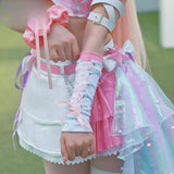 Aemeath Anniversary Celebration Game Cosplay Costume Wuthering Waves Pinkish White Skirt Lolita Woman Sexy Masquerade Suit