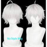 [Styled Wig]Nagi Seishiro Cosplay Wigs BLUE LOCK Silver White 30CM Short Man Warping Heat For Anime Cosplayers Synthetic Hair