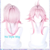 [Styled] Honkai Star Rail Evanescia Cosplay Wig Short Pink Gradient Hair Female Heat Resistant Wigs for Halloween Party