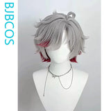 [Styled Wig]Illuga Cosplay Wigs Game Genshin Impact For Men Short 35CM Silver Gradient Hair Halloween Costume Party Theme