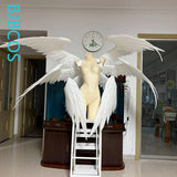 BJBCOS Custom Made Wings Cosplay Custom Anime Women Foldable White Versatile Pearl Cotton Wings Cosplay Halloween Carnival Party