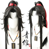 [Styled Wig]Ancient costume style beauty pointed COS Wei Wuxian magic path Mo Xuanyu black side split wig custom-made