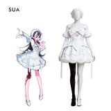 【In Stock】Sua Mizi Cosplay Costume Anime Alien Stage Women White Pink Dress Set Stage Outfit Halloween Carnival Party Roleplay
