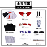 Sapphire Cosplay Costume Anime The Ribbon Hero Man Women Red And White Cloak Combat Suit Headwear Earrings  Role Play XS-3XL