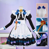 【In Stock】Miliastra Wonderland Cosplay Costume Game Genshin Impact Women Black And White Maid Dress Halloween Party Size S-3XL