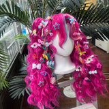 [Styled Wig]Pony Pinkie Pie Cosplay Wig PP Children'S Games Anime Party Cute Lovely Pink Wavy Curls Exquisite And Cute Gifts