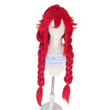 [Styled Wig]In Stock Game Li Glaze Synthetic Hair Long 95cm Red Braids Cosplay Anime Wig Heat Resistant Hair Halloween Party