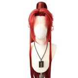 [Styled Wig]Ancient costume versatile COS imitation hand hook half tied high ponytail hair set, red haired NPC, young demon lord