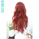 [Styled Wig]Universal Cosplay Wig Long Curly Dark Red Hair Antique Style Versatile NPC Mermaid Shaped Wig Set Halloween Wig