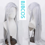 [Styled Wig]Qin Chelin and Deep Space Silver White cosplay wig with lace Lace Front Wig antique style high ponytail in front
