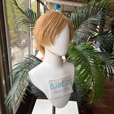 [Styled Wig]Leon Kennedy Cosplay Wig Anime Game Women Men Ash Brown Short Hair Anime Halloween Party Synthetic Cosplay Wig