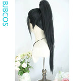 [Styled Wig]Lv Dongbin Cosplay Wig Anime Long Black High Ponytail Hair Antique Style Versatile Full Lace Wig Halloween Party