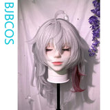 [Styled Wig]Zani Cosplay Wig Game Wuthering Waves Women Long White Mixed Red 48CM Hair Synthetic Wig For Anime Halloween Party
