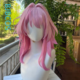 March 7th Cosplay Wig Honkai Star Rail Hair 50cm Long Pink Gradient Wigs Heat Resistant Synthetic Hair Halloween Party