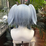 [Styled Wig]Versatile Cosplay Wig Twin Tails Women Light Blue Twin Tails Cosplay Hair Halloween Carnival Party Role Play