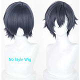 [Styled Wig]‌Valeriy Cosplay Wig Game Genshin Impact Women Men Short Dark Blue 33cm Hair Anime Hair Carnival Halloween Party Wig