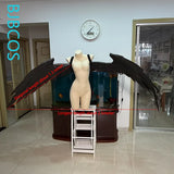 Remielle Dan Wings Cosplay Prop Women Pearl Cotton Black Wings Cosplay For Halloween Carnival Fancy Party Decoration Prop