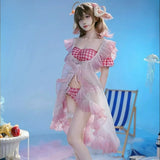Eyjafjalla Game Cosplay Costume ‌Arknights: Endfield Summer Flower Cute Swimsuit Coral Coast Outfit Women Halloween Anime Party