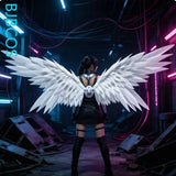 Electric Wings Cosplay Custom Anime Women Foldable White Versatile Pearl Cotton Angel Wings Cosplay Halloween Carnival Prop