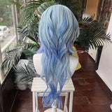 [Styled Wig]Wuthering Waves The Shorekeeper Cosplay Wig Blue Long Hair Heat Resistant Fiber Hair Halloween Party For Women Prop