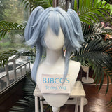 [Styled Wig]Versatile Cosplay Wig Twin Tails Women Light Blue Twin Tails Cosplay Hair Halloween Carnival Party Role Play
