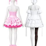 【In Stock】Sua Mizi Cosplay Costume Anime Alien Stage Women White Pink Dress Set Stage Outfit Halloween Carnival Party Roleplay