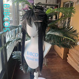 [Styled] Wuthering Waves Qiuyuan Cosplay Wig Black Grey Long Hair 80cm Halloween Party for Women Men Carnival Festival Hair