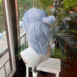 [Styled Wig]‌Adrian Wen Xiaohui Cosplay Wig Anime Additional Inheritance Fu Jia Yi Chan Light Blue Short Curly Hairs Cosplay Wig