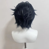 [Styled] ZZZ Asaba Harumasa Cosplay 30cm Short Black Blue Wig Heat Resistant Synthetic Hair Unisex Costumes Anime Cosplay Wigs