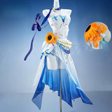【In Stock】Robin Summeretto Cosplay Costume Game Honkai Star Rail HSR Women Blue White Beach Outfit Halloween Carnival Con Party