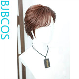 [Styled Wig]Front lace teenage style COS daily texture short hair red brown styling wig