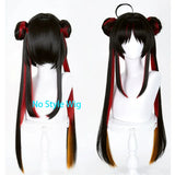 [Styled Wig]Moran Cosplay Wig Game Anime Nikke King Of Flowers Moran Women Long Black And Red 80CM Hair Halloween Party Wig