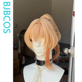 [Styled Wig]Yoimiya Cosplay Wig Game Genshin Impact For Women Yellow Gradient Ponytail Length 45CM ‌Halloween Party Wigs‌