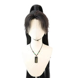 [Styled Wig]Antique style youth Hanfu men's front lace beauty pointed Lace Front Wig hairstyle wig headband ancient costume COS