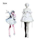【In Stock】Sua Mizi Cosplay Costume Anime Alien Stage Women White Pink Dress Set Stage Outfit Halloween Carnival Party Roleplay