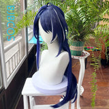 [Styled] Acheron Cosplay Wig HSR Purple Blue White 75cm Long Wig Heat Resistant Synthetic Hair Acheron Cosplay Hair Accessory