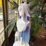 [Styled Wig]Skirk Cosplay Wig Game Genshin Impact Women Light Purple Colorful Long Straight Hair Halloween Carnival Party Wig