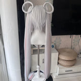 [Styled] Runami Yachiyo Cosplay Wig 115cm Silver White Pink Mixed Wig Anime Heat Resistant Synthetic Wigs for Halloween Carnival