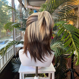 [Styled Wig]Rei Cosplay Wig Game Man Mixed Brown Light Yellow Hair For Game Anime Halloween Costume Role Play Party Wigs